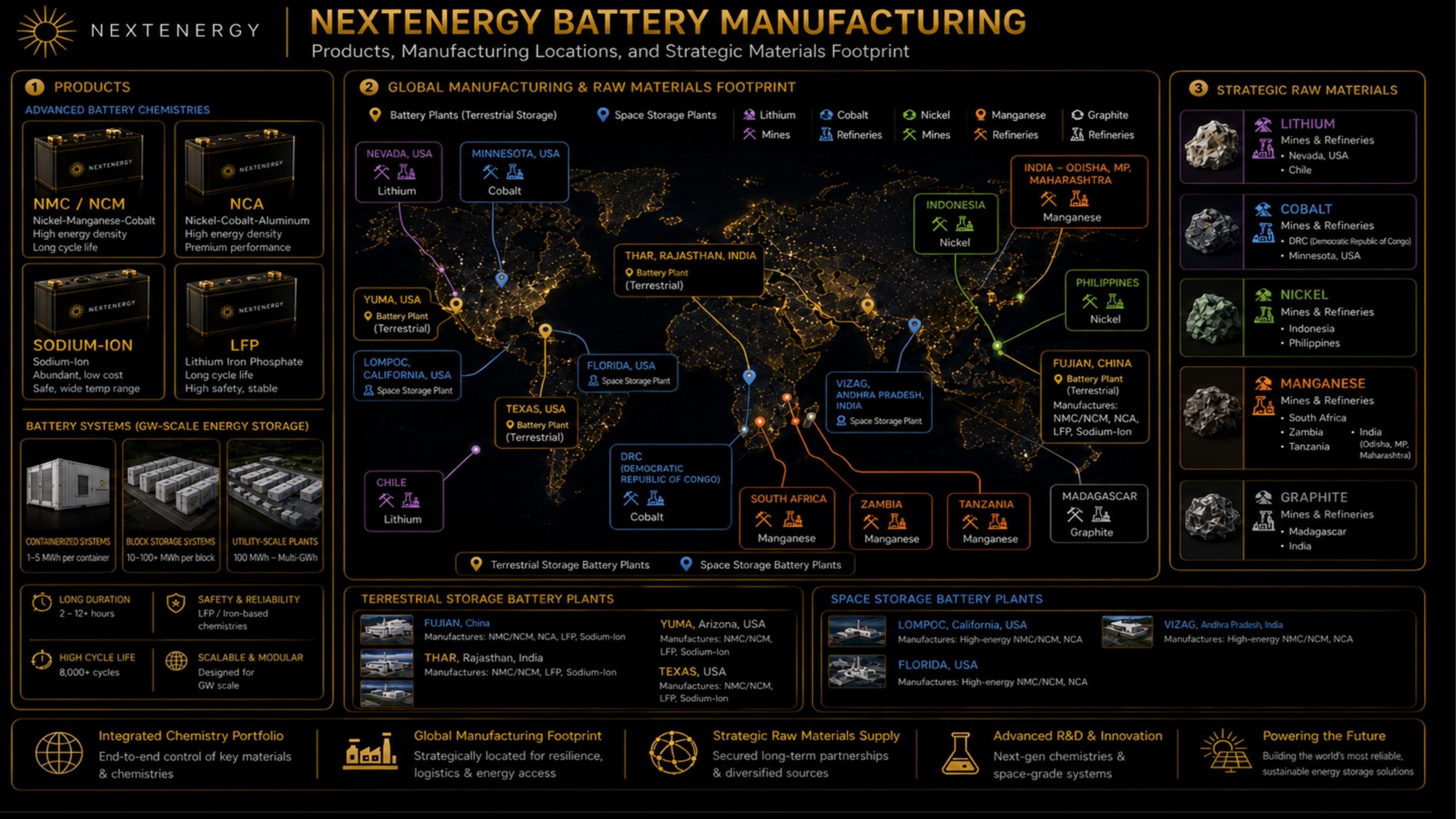 Products, Locations & Strategic Materials
